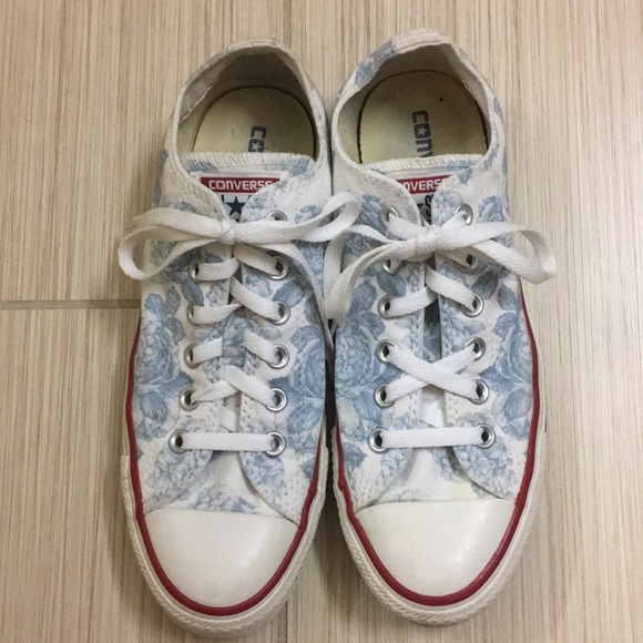 Converse Shoes - Light Blue Floral Converse PRICE FIRM